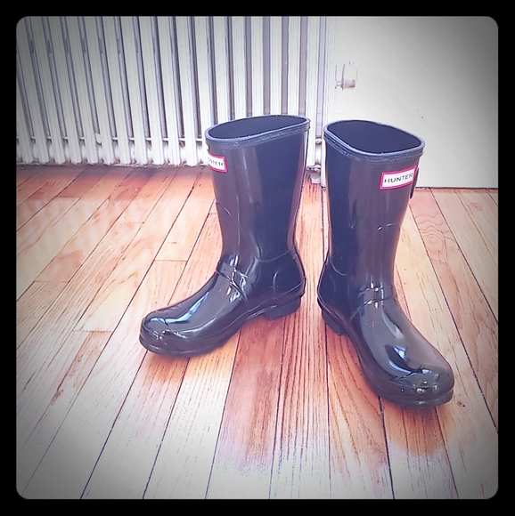 Hunter Shoes - Hunter Women's Dark Blue Short Rain Boots